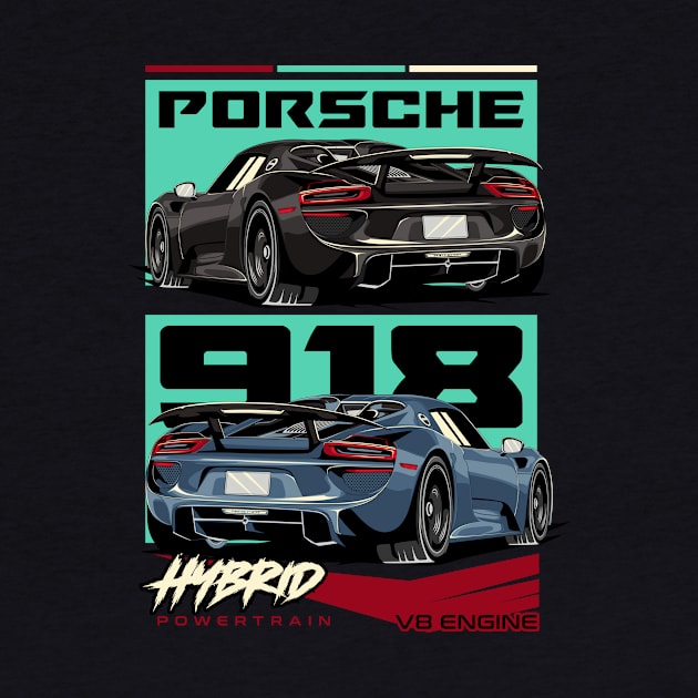 Retro Porsche 918 by Harrisaputra